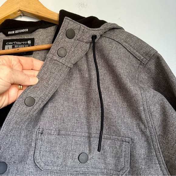 Carhartt Rain Defender Hooded Jacket Men’s Large Relaxed Fit Gray - Picture 11 of 13